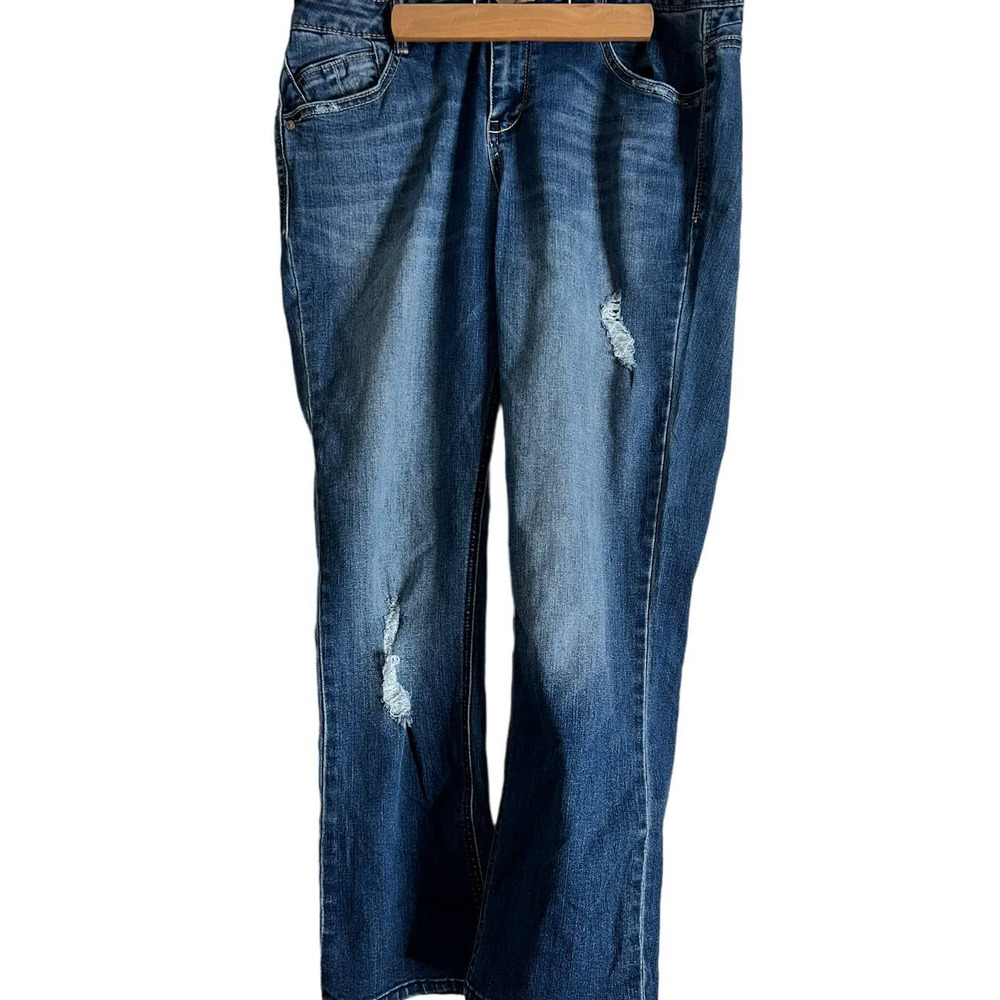 Democracy Size 6 Flexellent  High Rise Straight Crop Blue Jeans Democracy Jeans